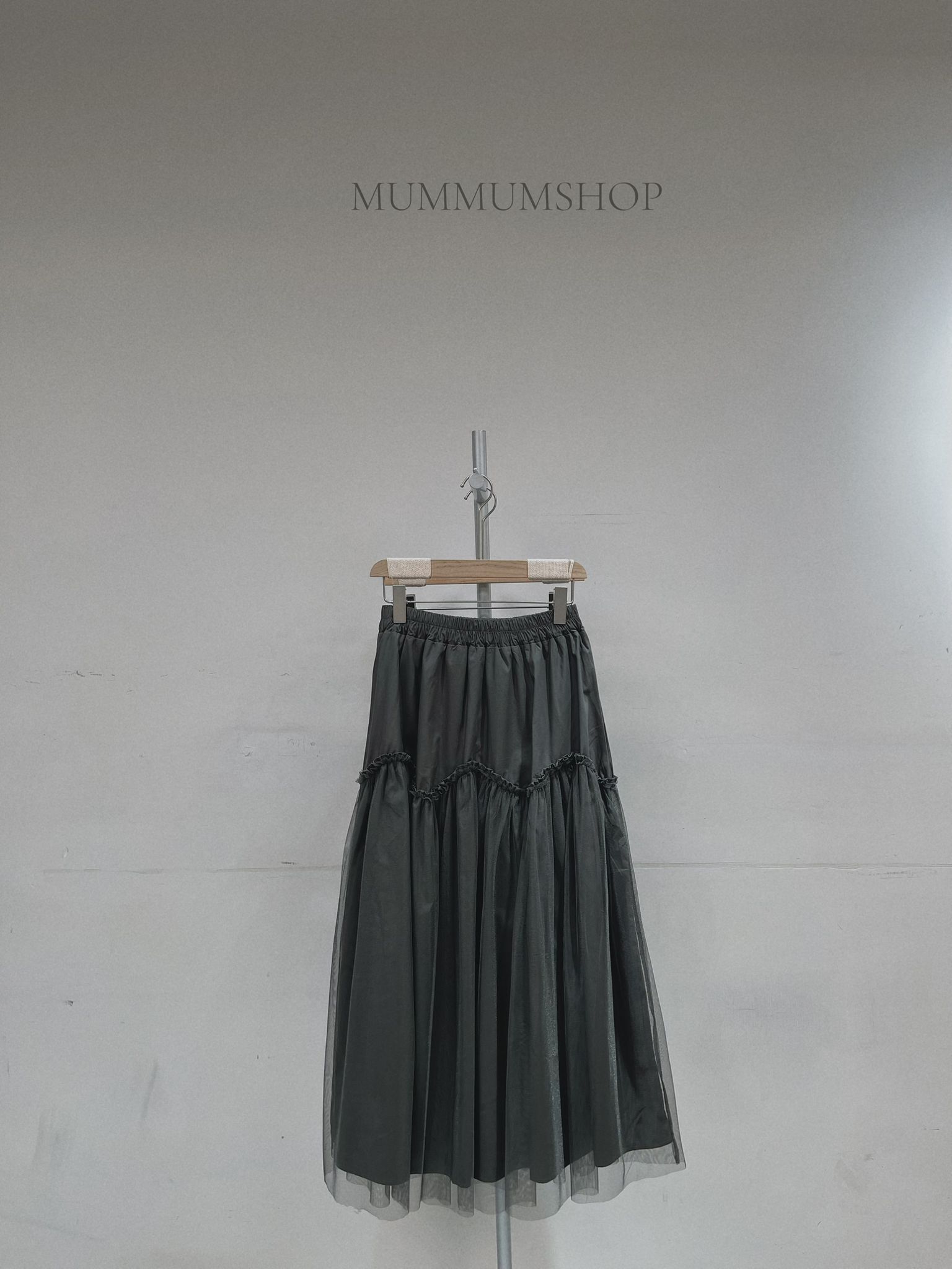 03562a/韓國百褶恤衫雙層貴氣下擺裙/25-43W'54H'35L'