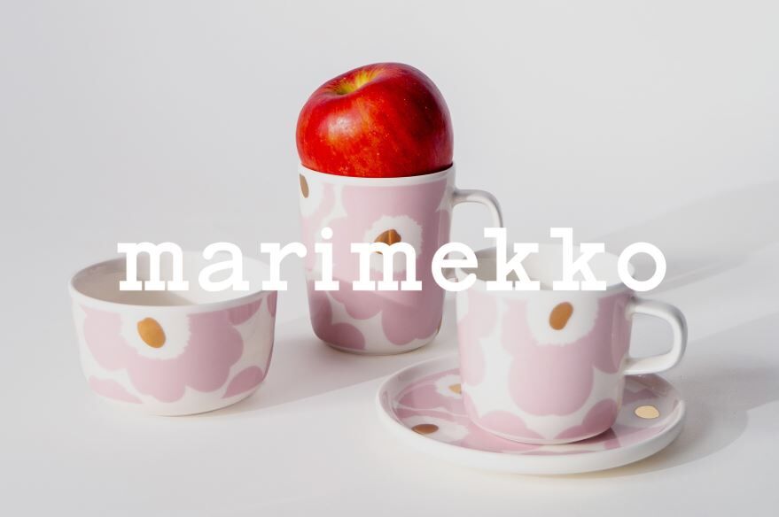 [現貨] Marimekko Unikko 淡金x粉 小碗 日本限定色