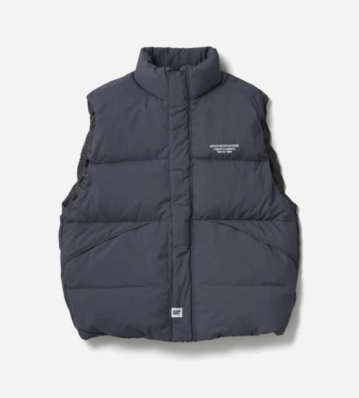 [現貨] NEIGHBORHOOD FW25 CLASSIC DOWN VEST | BLACK / GRAY