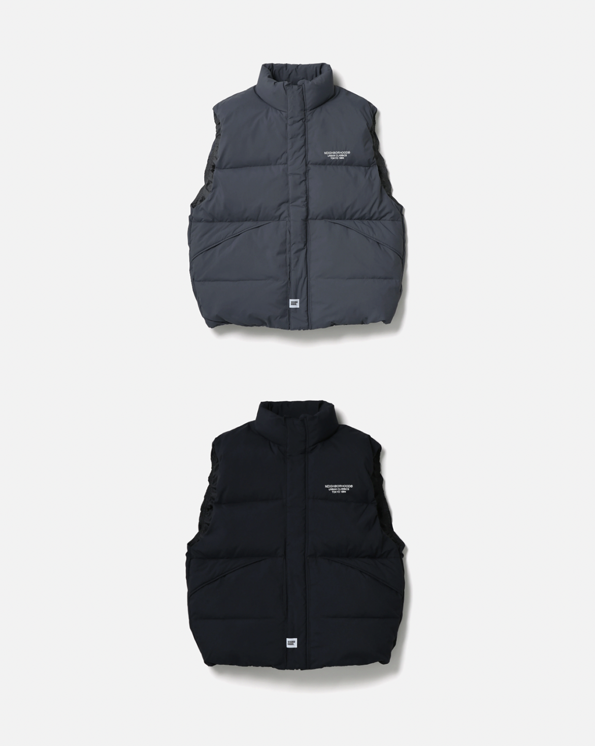 [Instock] NEIGHBORHOOD FW25 CLASSIC DOWN VEST | BLACK / GRAY