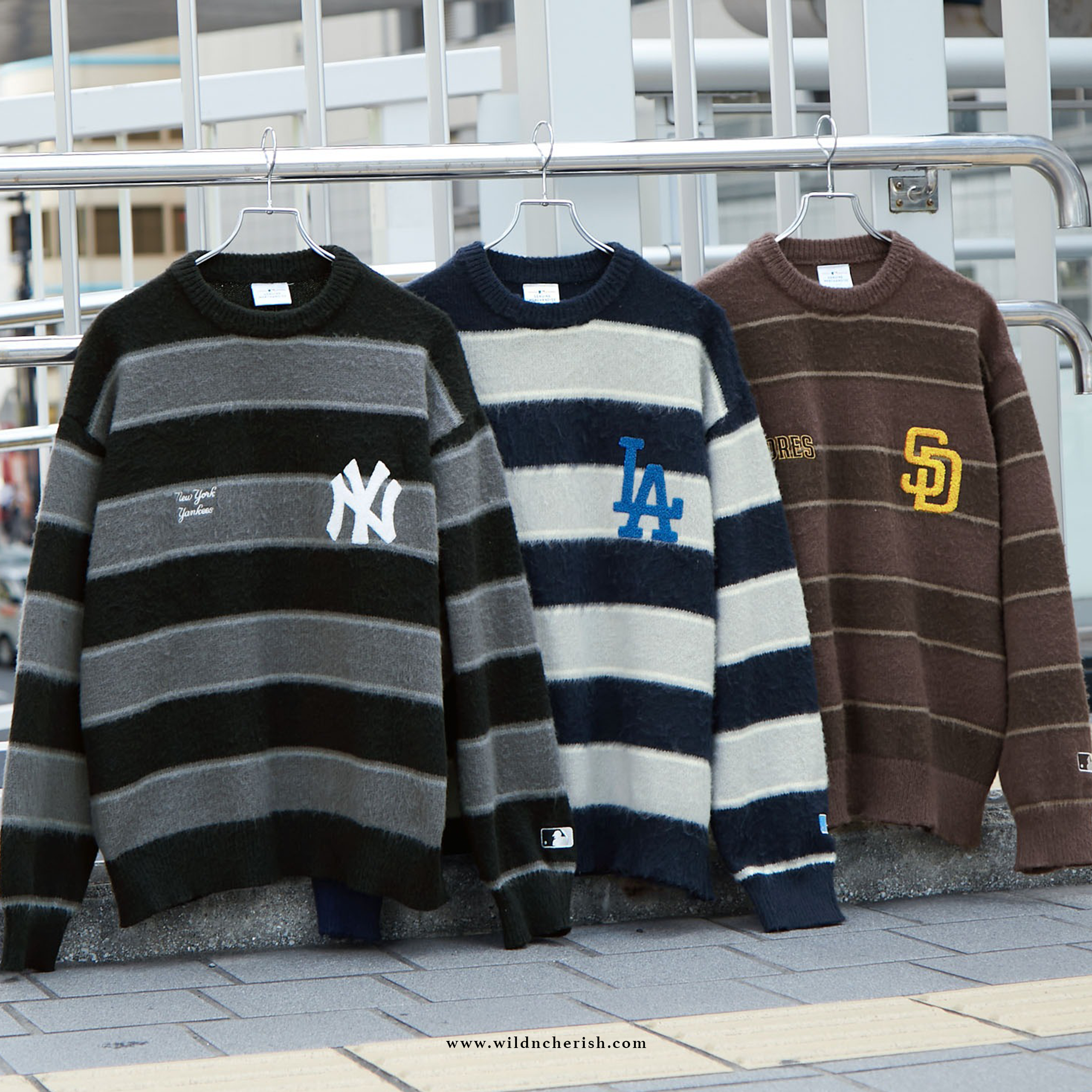 預訂 | MLB Multi-Stripe Crew Neck Knit Sweater 日本限定