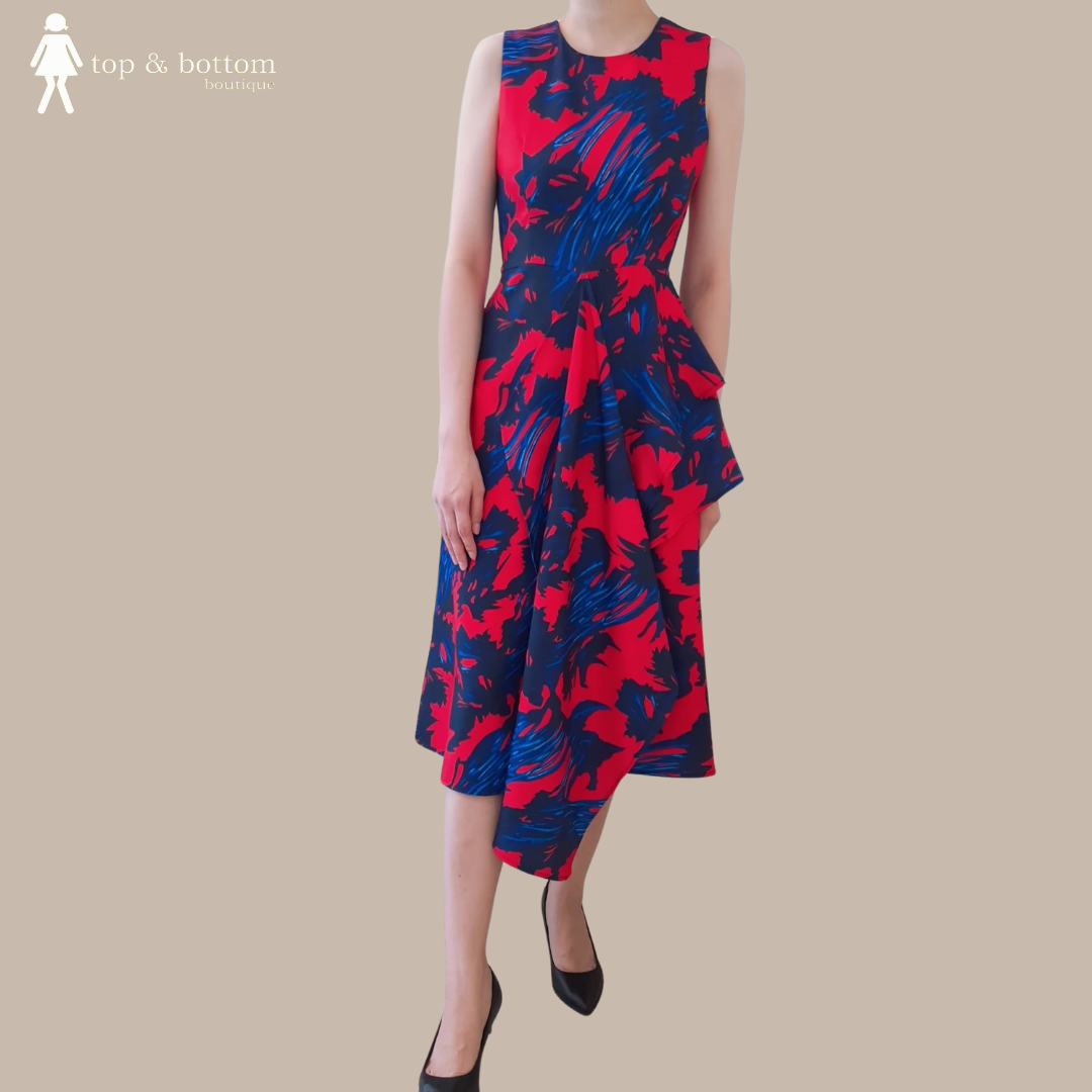 PRINTED ASYMMETRIC DRESS