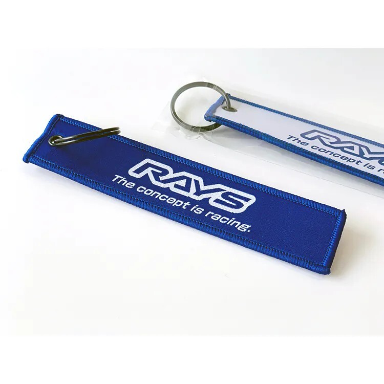 RAYS 布質鑰匙圈 KEY TAG 24S 藍色 RAYS字樣