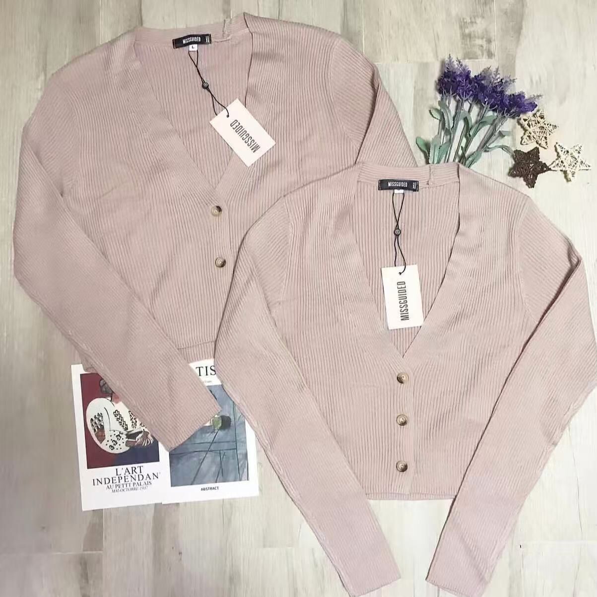 MISSGUIDED SKINNY RIB CROP CARDIGAN