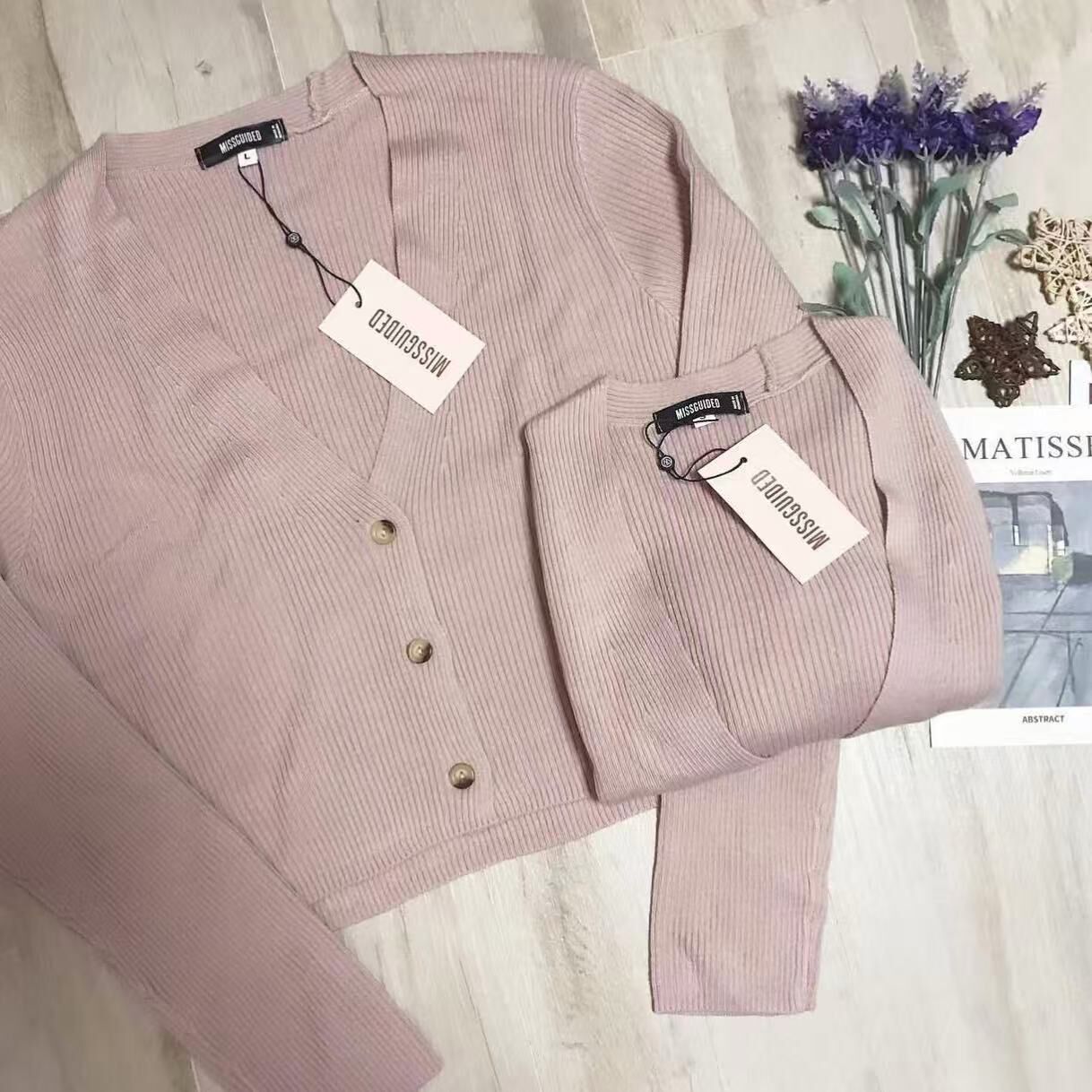 MISSGUIDED SKINNY RIB CROP CARDIGAN