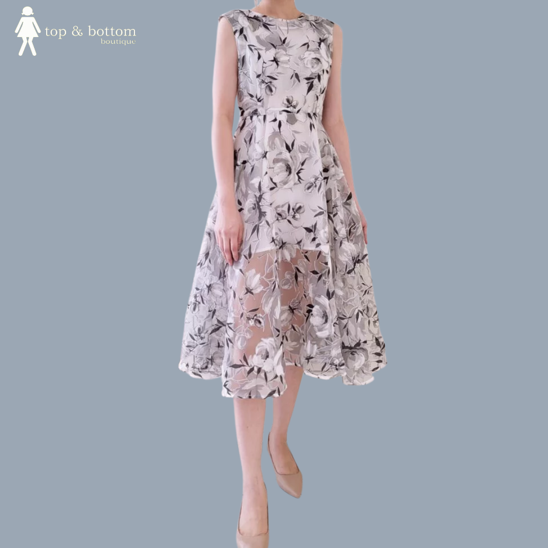 ORGANZA FLOWERS DRESS