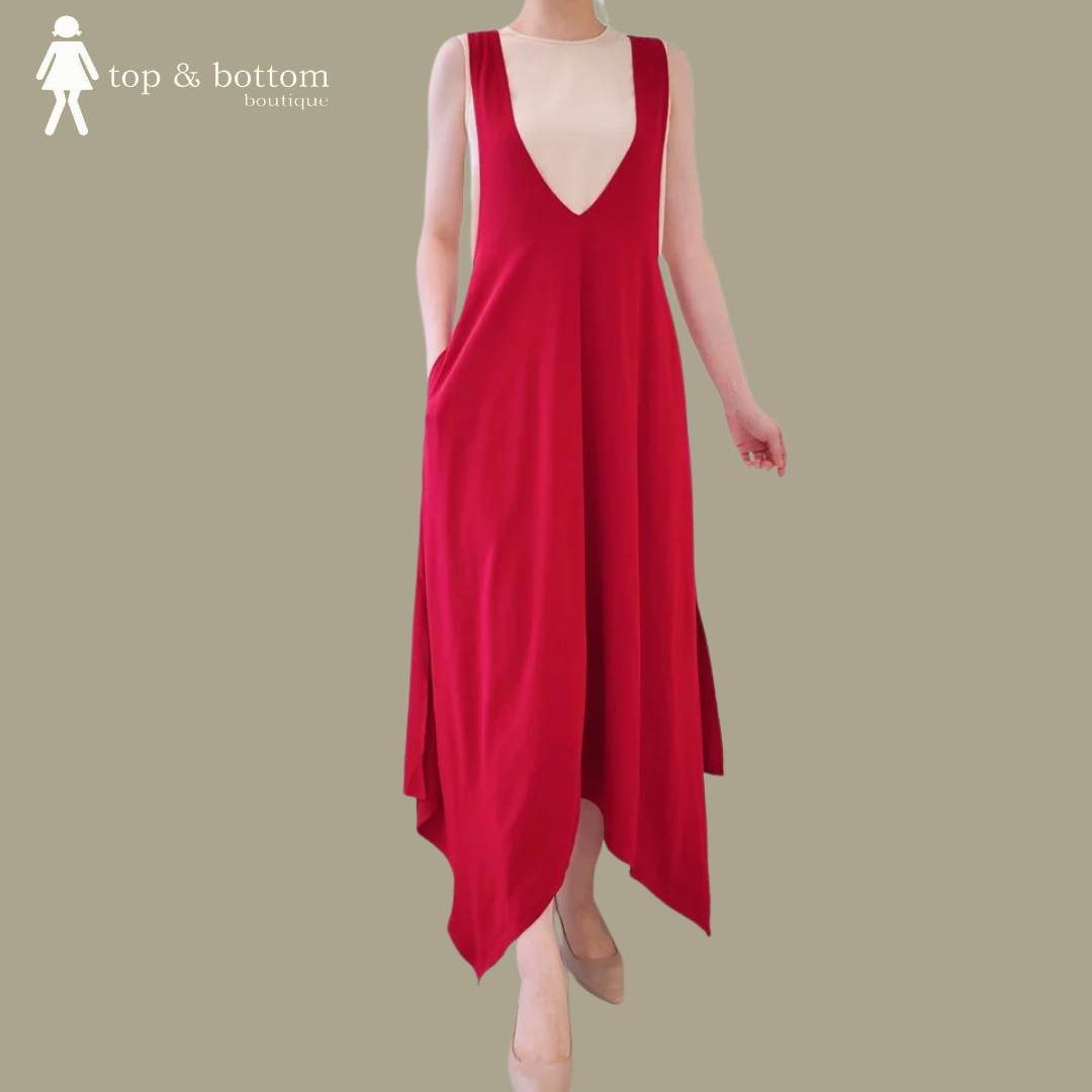 TWO PIECE ASYMMETRIC SHIFT DRESS