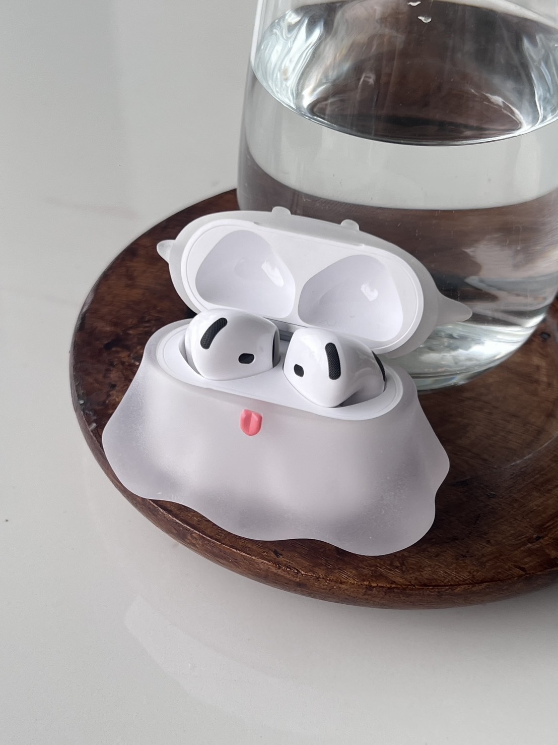 <快速出貨👻> 小幽靈吐舌頭透明耳機殼