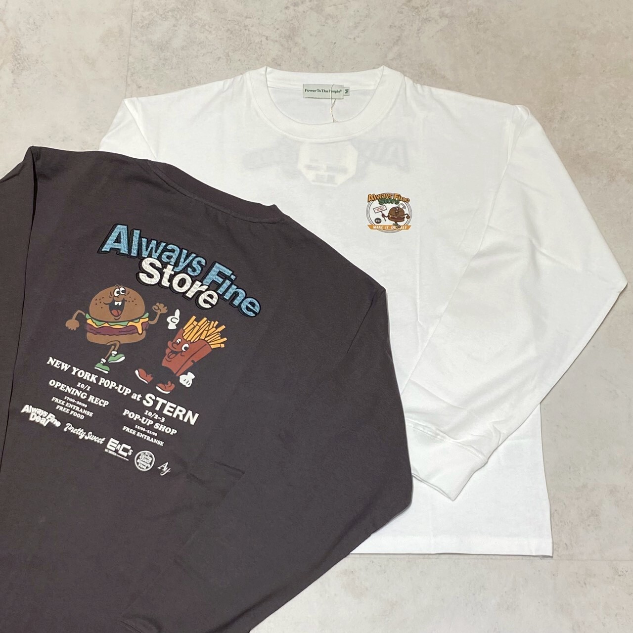 Power To The People 漢堡薯條刺繡長T 5701006-103