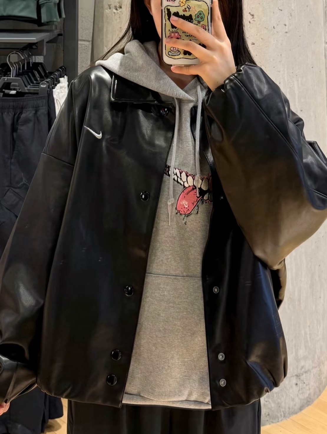 Nike Sportswear Women’s Faux Leather Jacket Black｜IO0477-010