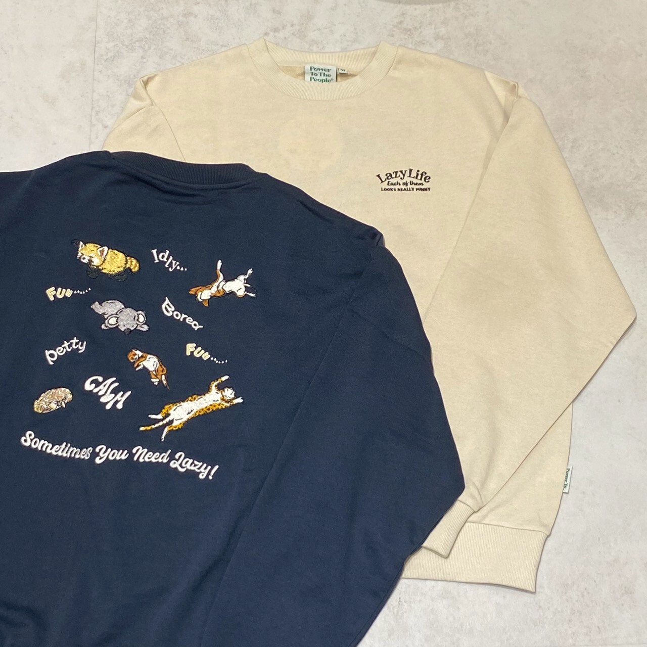 Power To The People 小動物刺繡長T 5701012-103