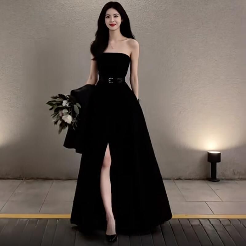 平口開衩 收腰禮服
