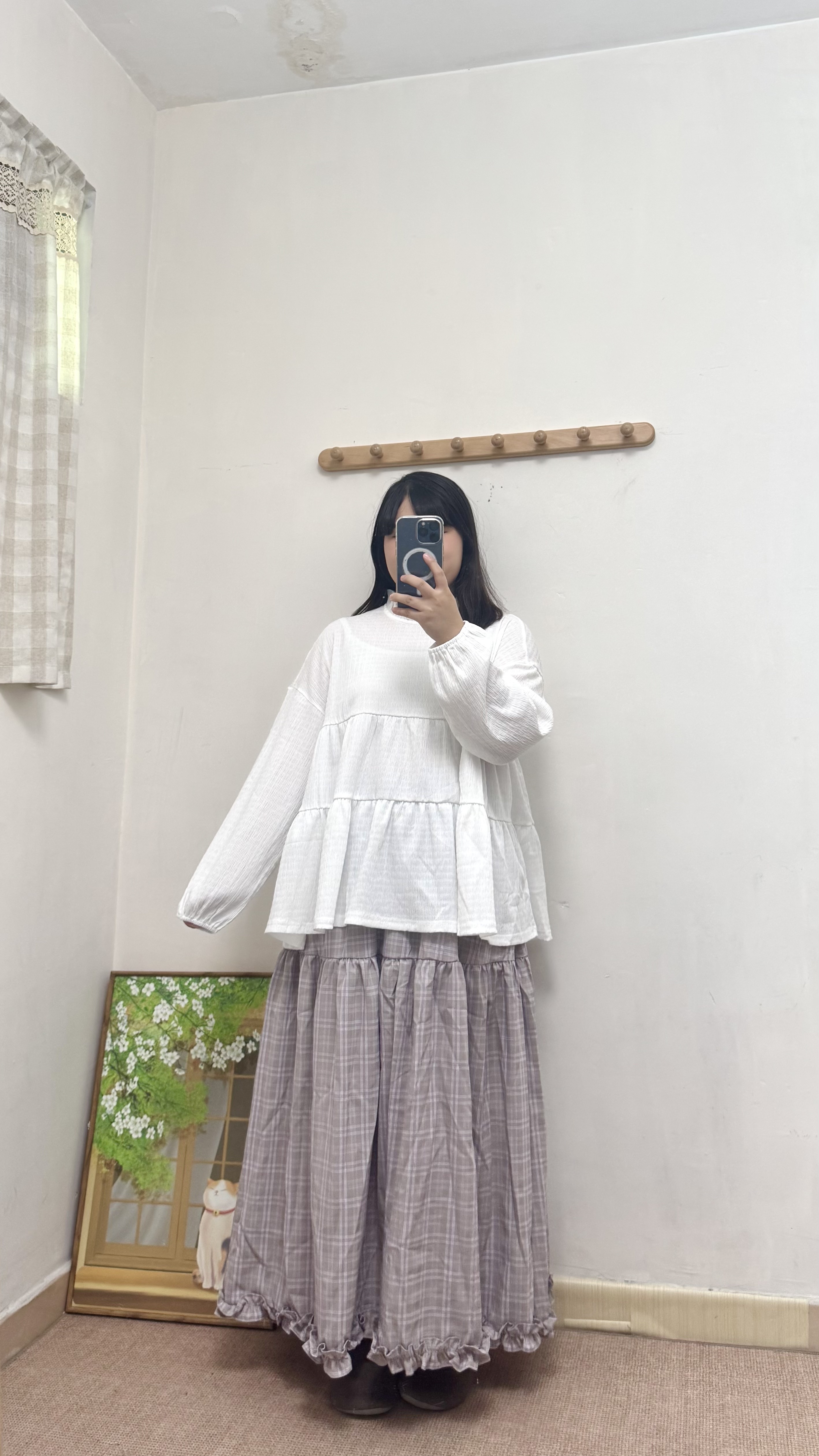 格仔Ruffle有裙袋半身裙