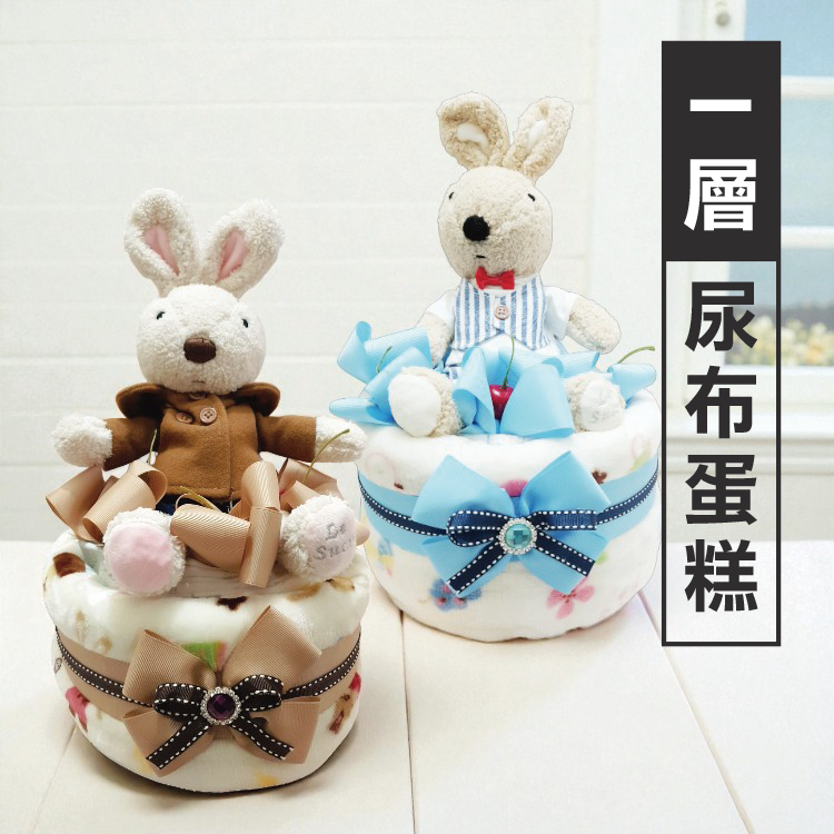 法國兔單層尿布蛋糕,尿布蛋糕幫寶適,尿布蛋糕桃園,彌月送禮推薦,送寶寶最佳贈禮