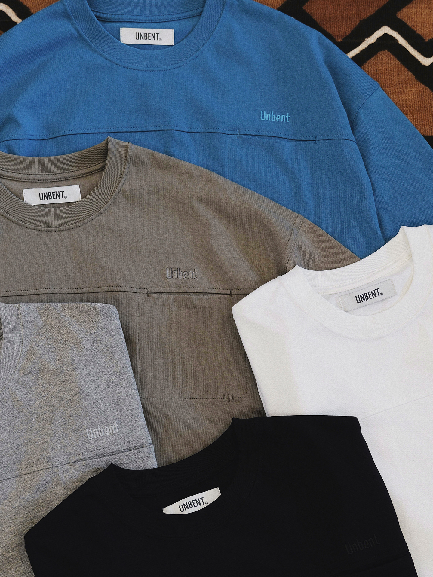 UNBENT 縫線立體口袋 刺繡logo 厚磅長tee