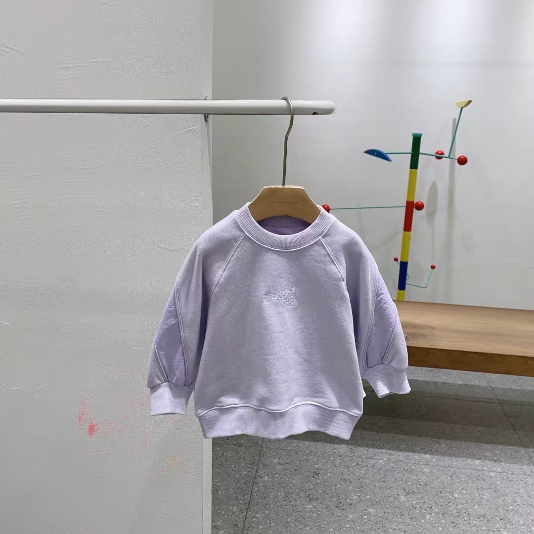 A03228設計師品牌刺繡字母拼接大學T