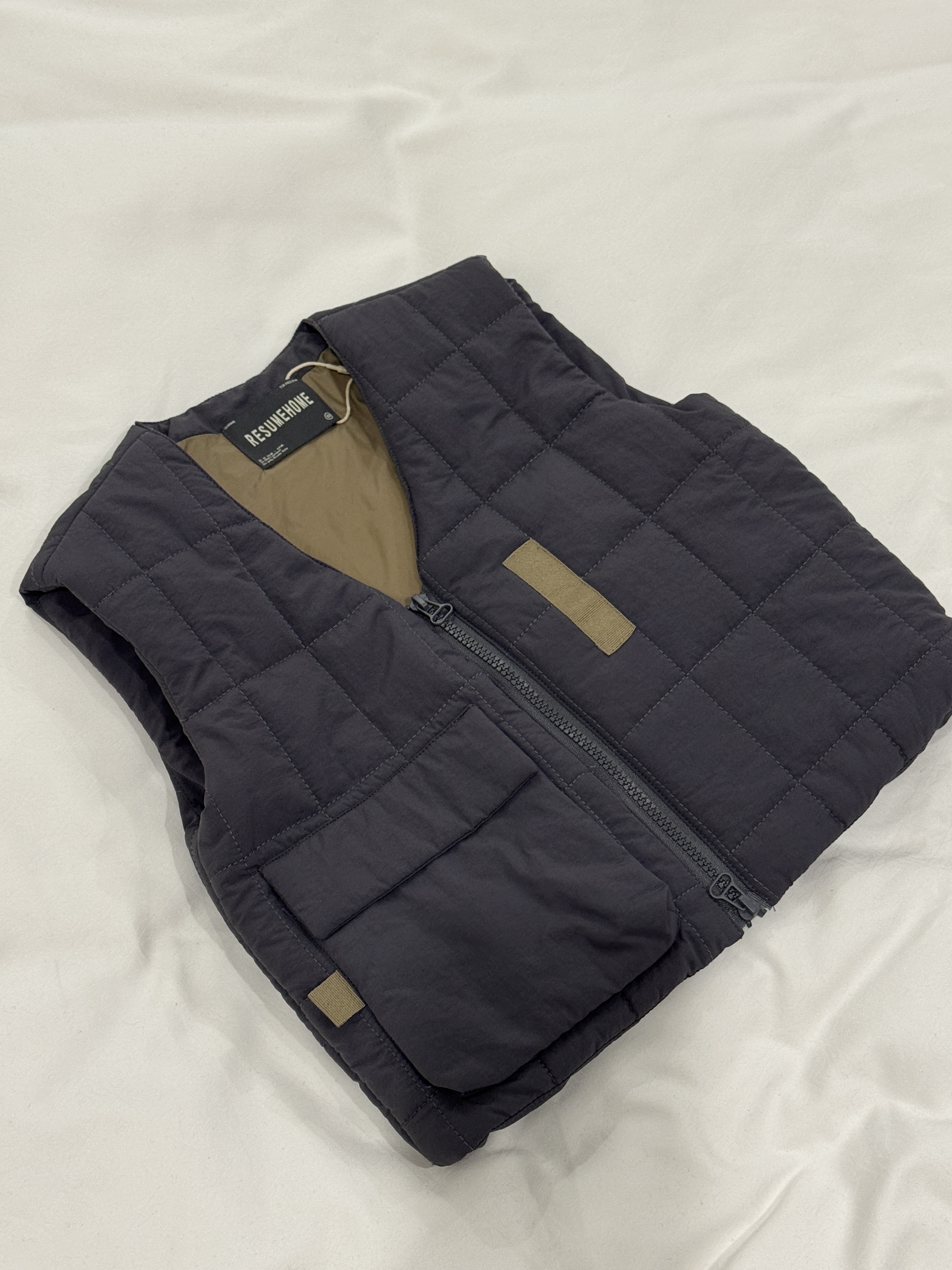 A03210單口袋V領薄棉背心