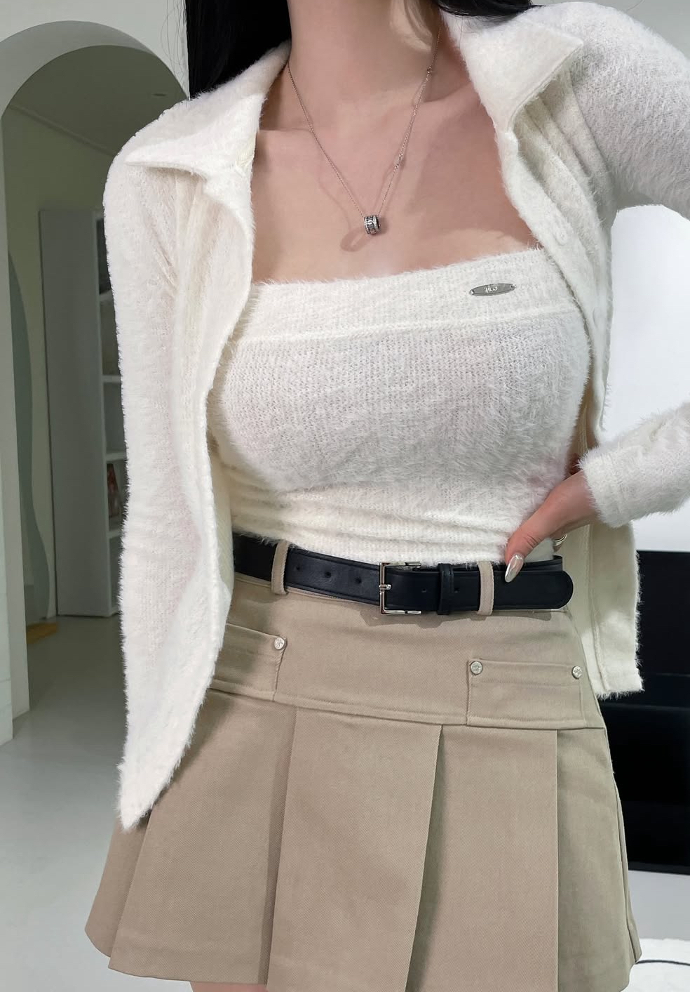 🇰🇷毛絨平口襯衫兩件組