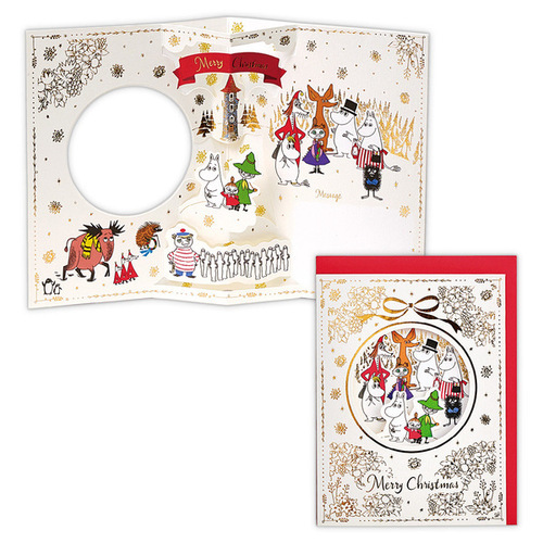 姆明白色聖誕節款 立體聖誕卡 (平行進口)