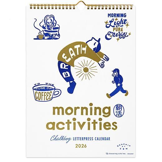 Chalkboy 2026掛曆 金箔凸版印刷 ｜日本 Greeting Life