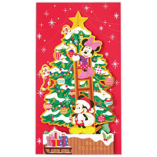 米奇 米妮 ChipnDale 立體聖誕樹賀卡 (平行進口)