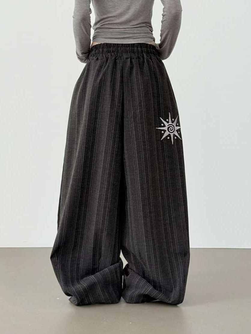 直紋圖案鬆身褲 P3191