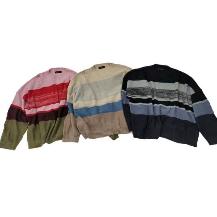 橫間長袖針織衫 T5812