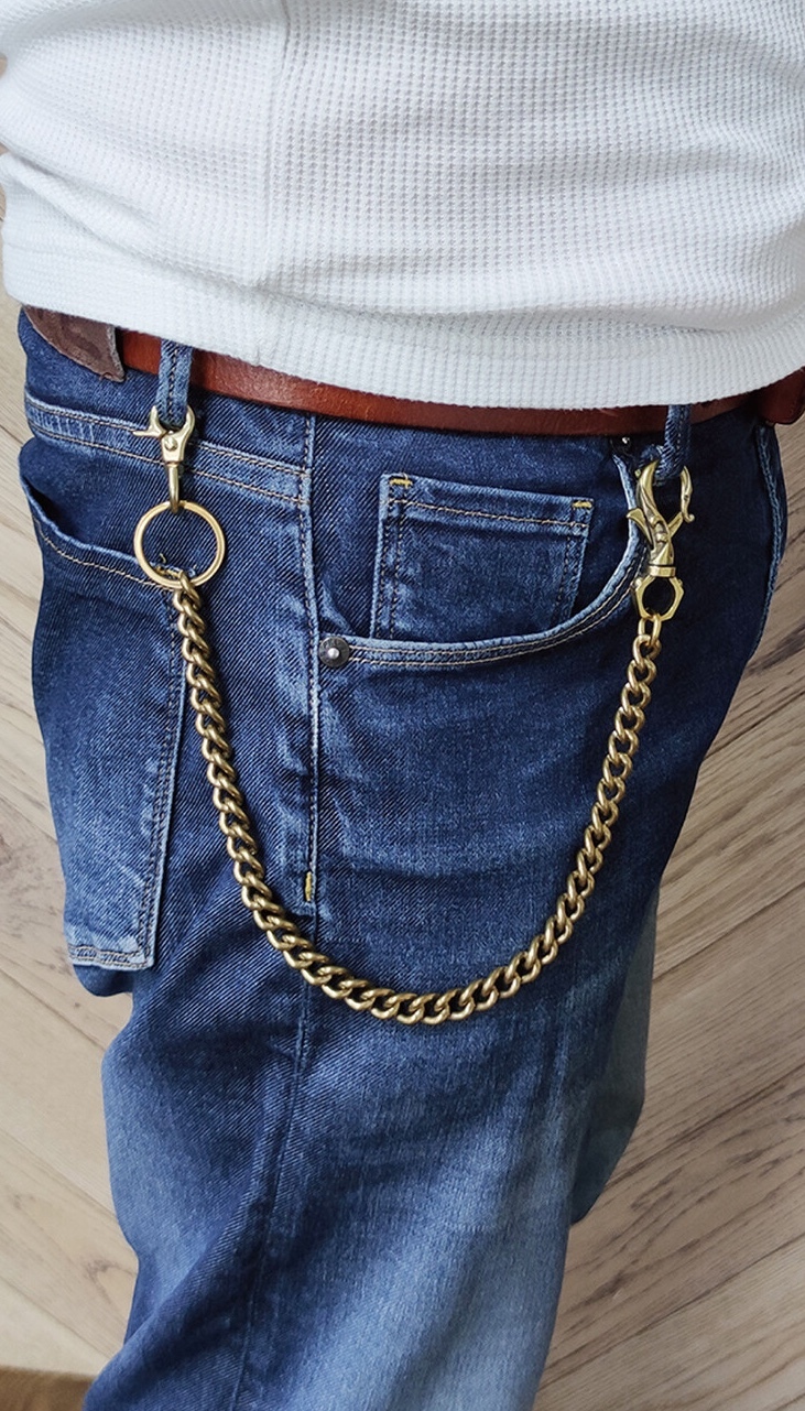 【H.N.Z】海浪扣皮夾黃銅腰鏈