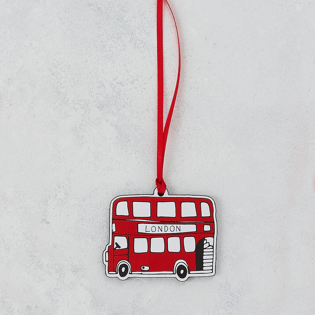 1VE1026-086 VICTORIA EGGS London Bus Wooden Decoration #DEC01 (D-EU-E)