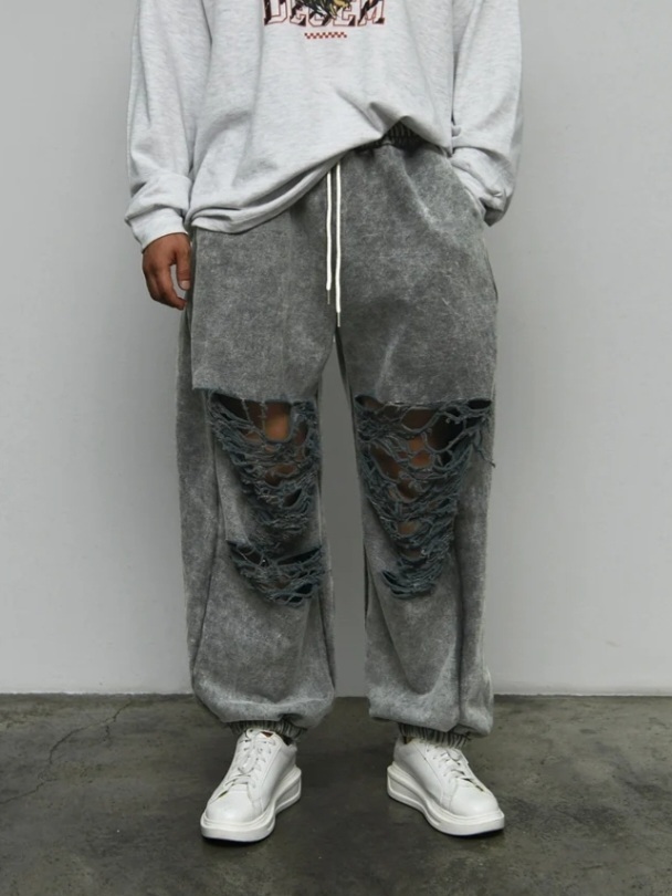 Sherpa 破洞寬鬆慢跑褲