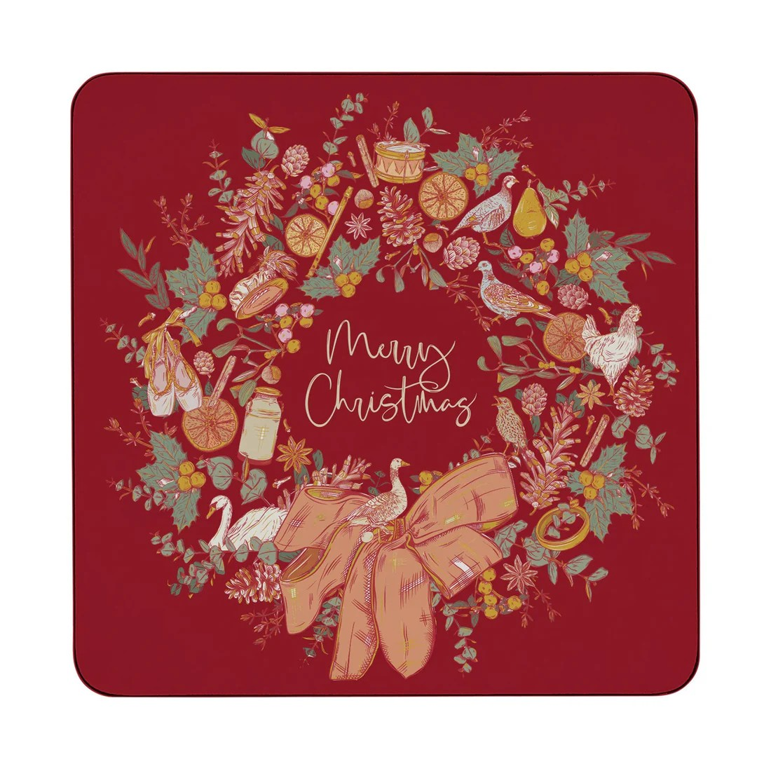 1VE1026-110 VICTORIA EGGS Ten Lords A Leaping Set of 4 Coasters #CTR45/P4 (D-EU-E)