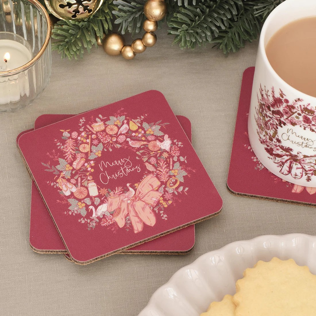 1VE1026-110 VICTORIA EGGS Ten Lords A Leaping Set of 4 Coasters #CTR45/P4 (D-EU-E)