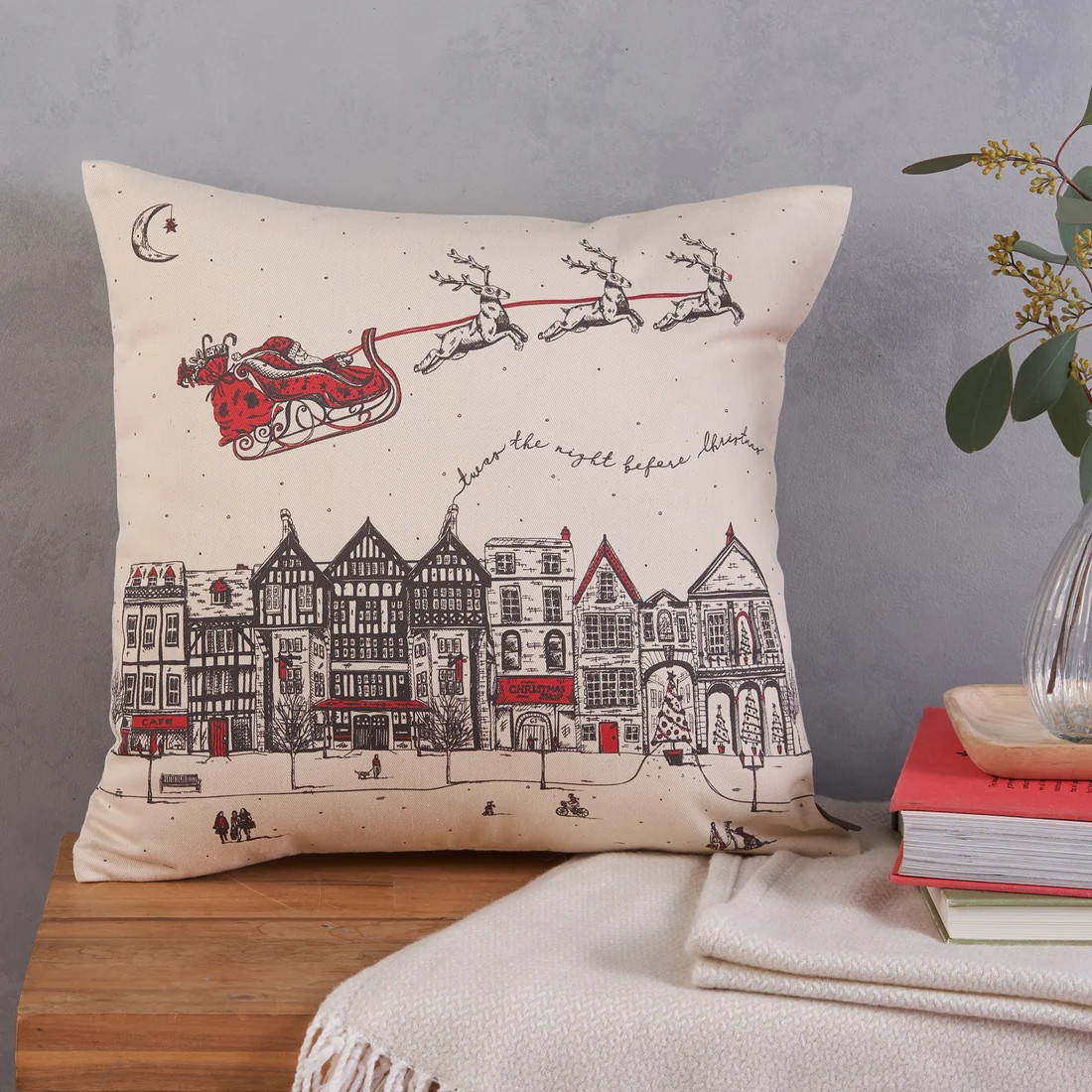 1VE1026-131 VICTORIA EGGS Santa's Sleigh Cushion Cover #CU15 (D-EU-E)