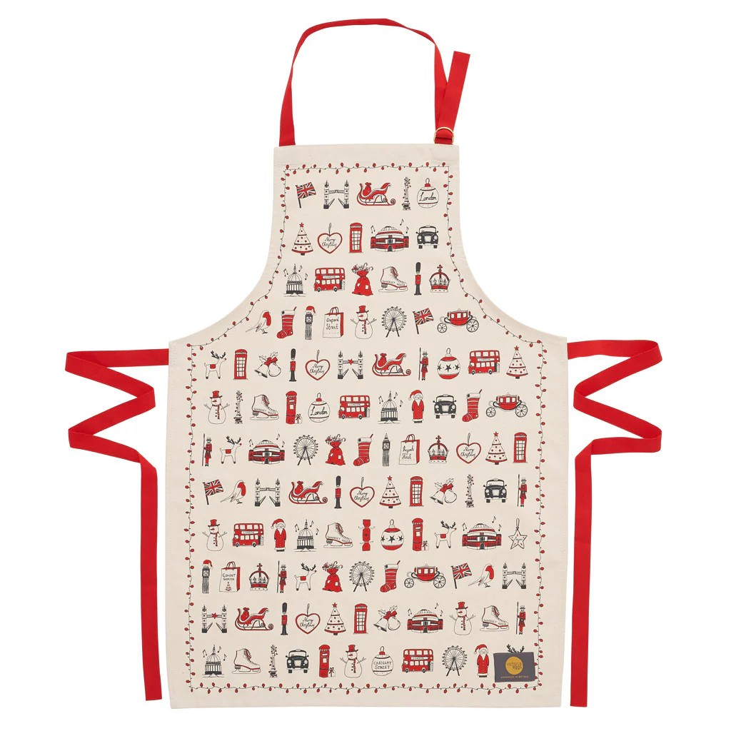 1VE1026-136 VICTORIA EGGS London Christmas Apron #AP35X (D-EU-E)