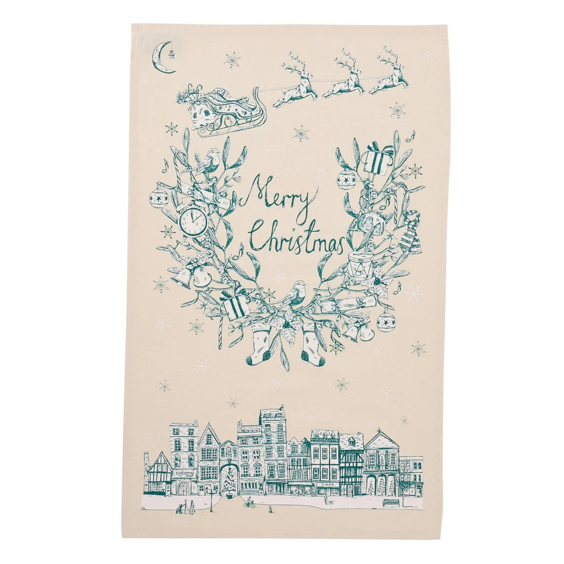 1VE1026-144 VICTORIA EGGS Night Before Christmas Tea Towel #TT63X (D-EU-E)