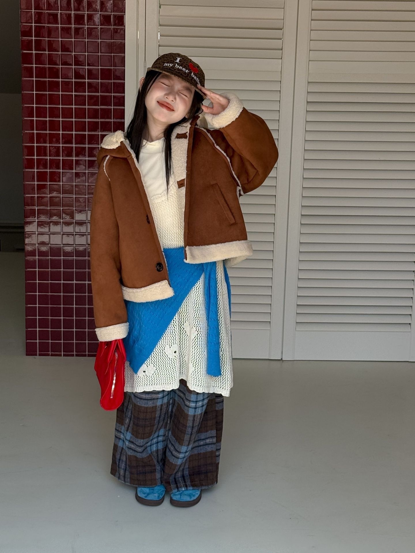 秋冬氛圍羊羔絨麂皮短版外套