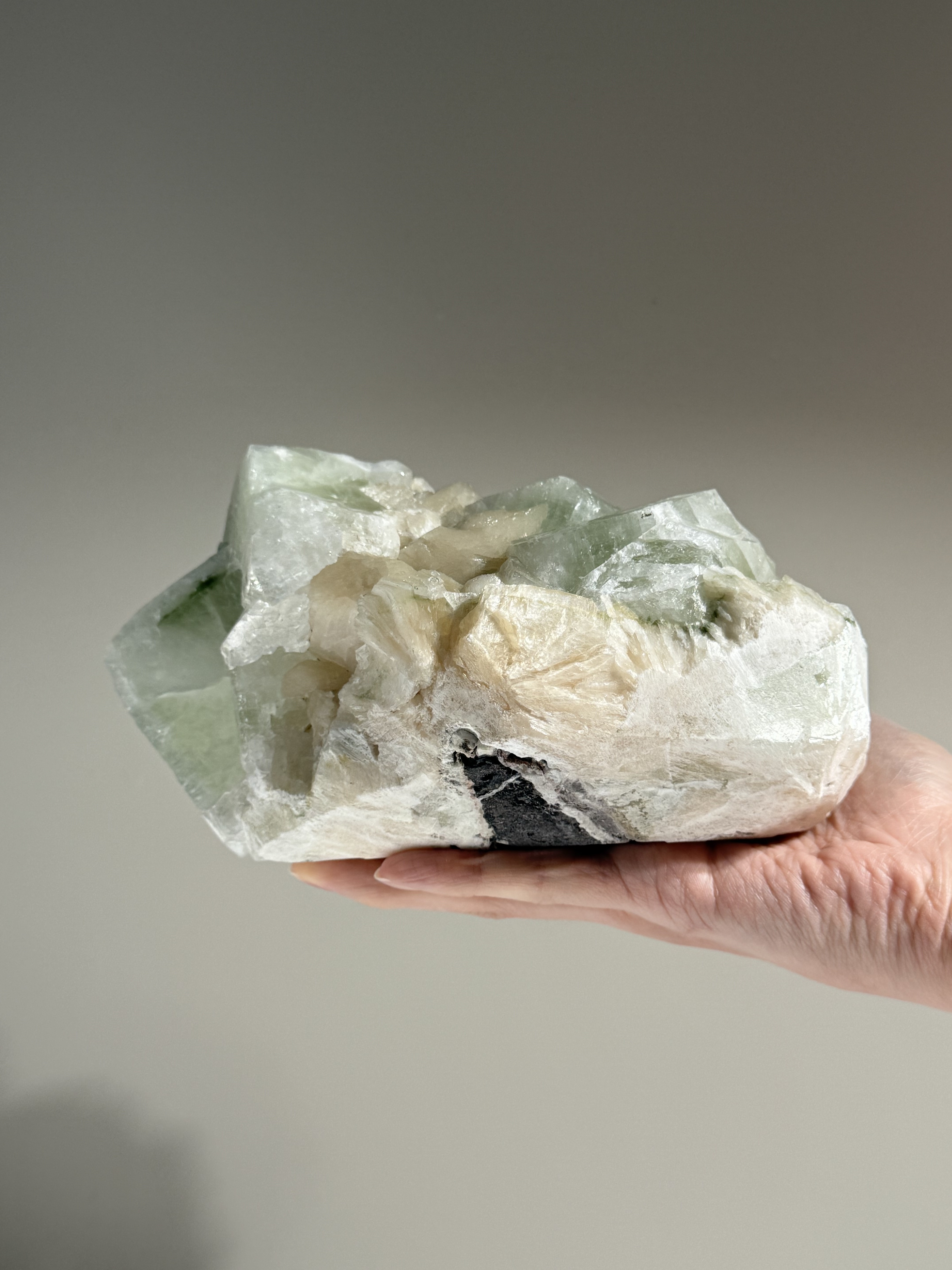 Soft Genesis - Green Apophyllite with Stilbite