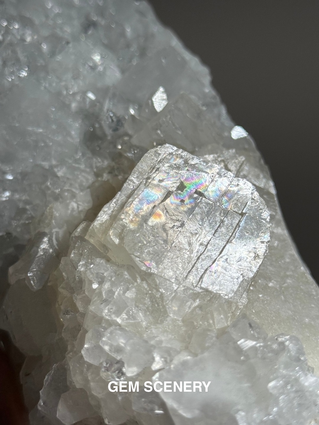 The Folded Silence - Apophyllite with Calcite