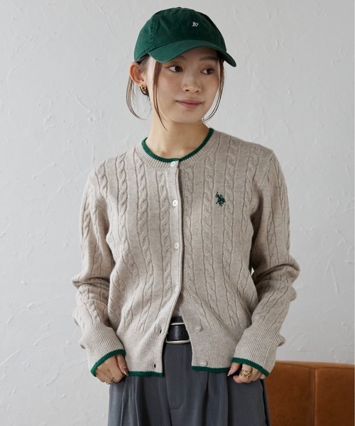 #現貨🇯🇵日本 25秋冬 ap retro × U.S. POLO ASSN 領口撞色 麻花針織外套