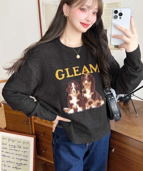 moment+ 貓貓狗狗圓領針織上衣 六款