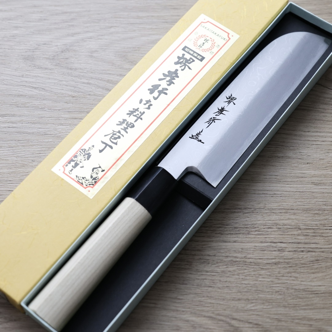 堺孝行 渦潮 鎌薄刃 180mm 白二鋼 大馬士革