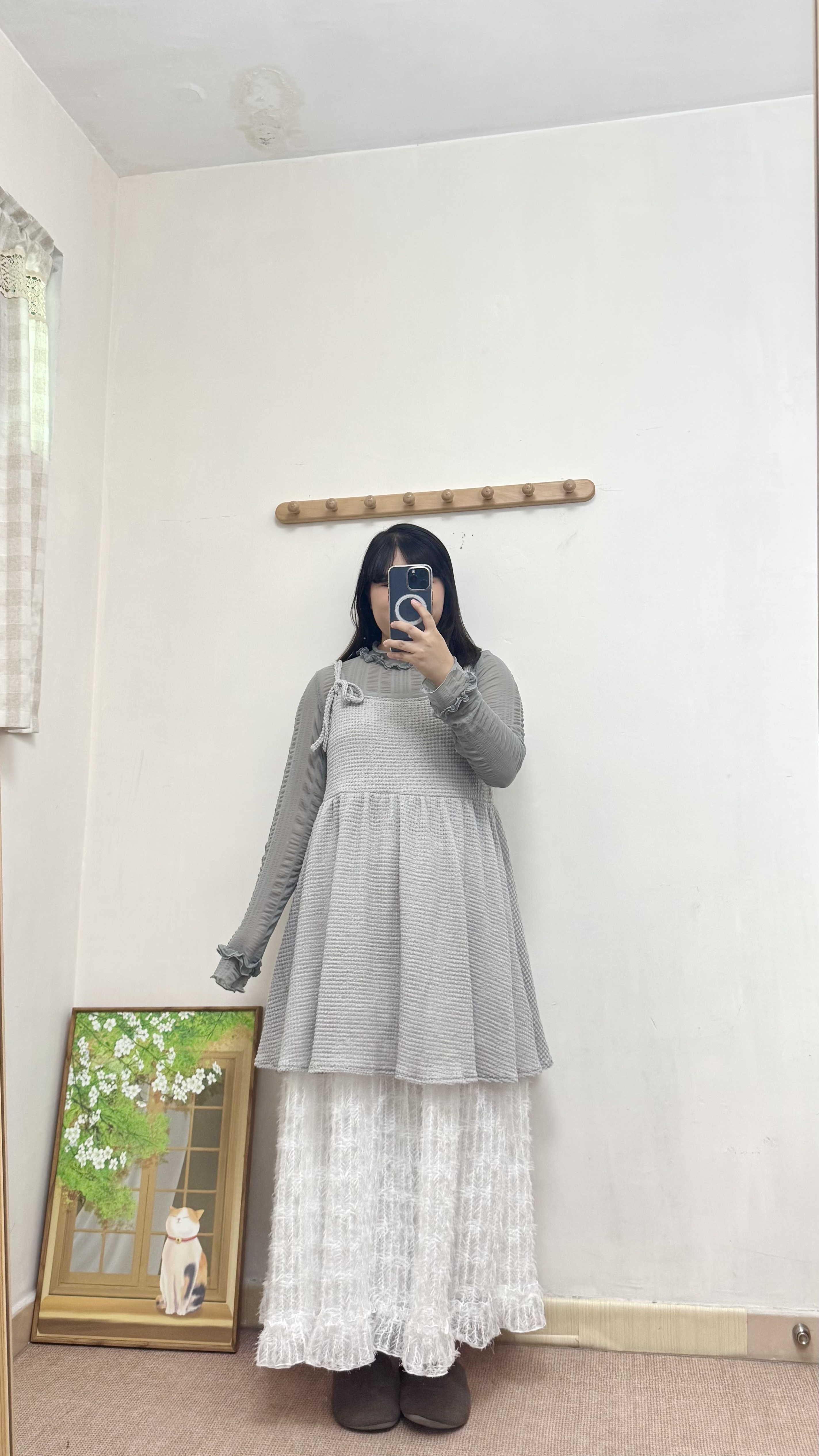 窩夫格紋毛巾2 way 吊帶