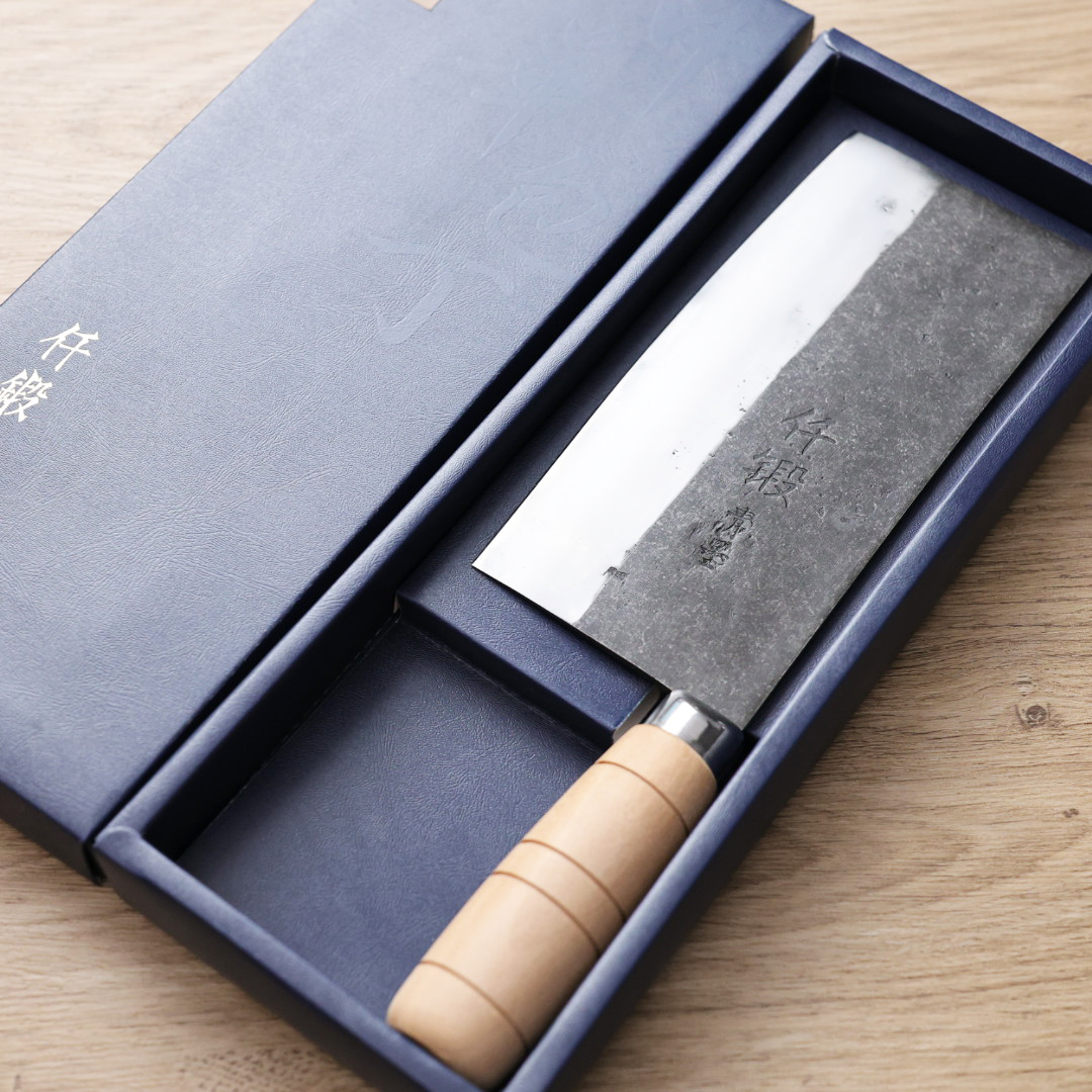 初心 仟鍛 中華片刀 170mm 青紙鋼 黑打