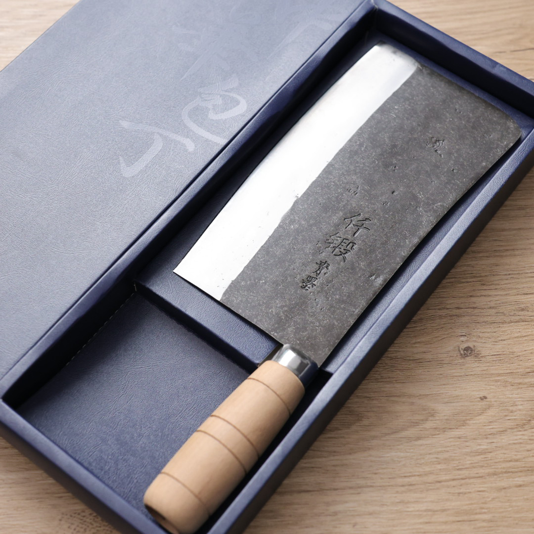 初心 仟鍛 中華剁刀 190mm 青紙鋼 黑打