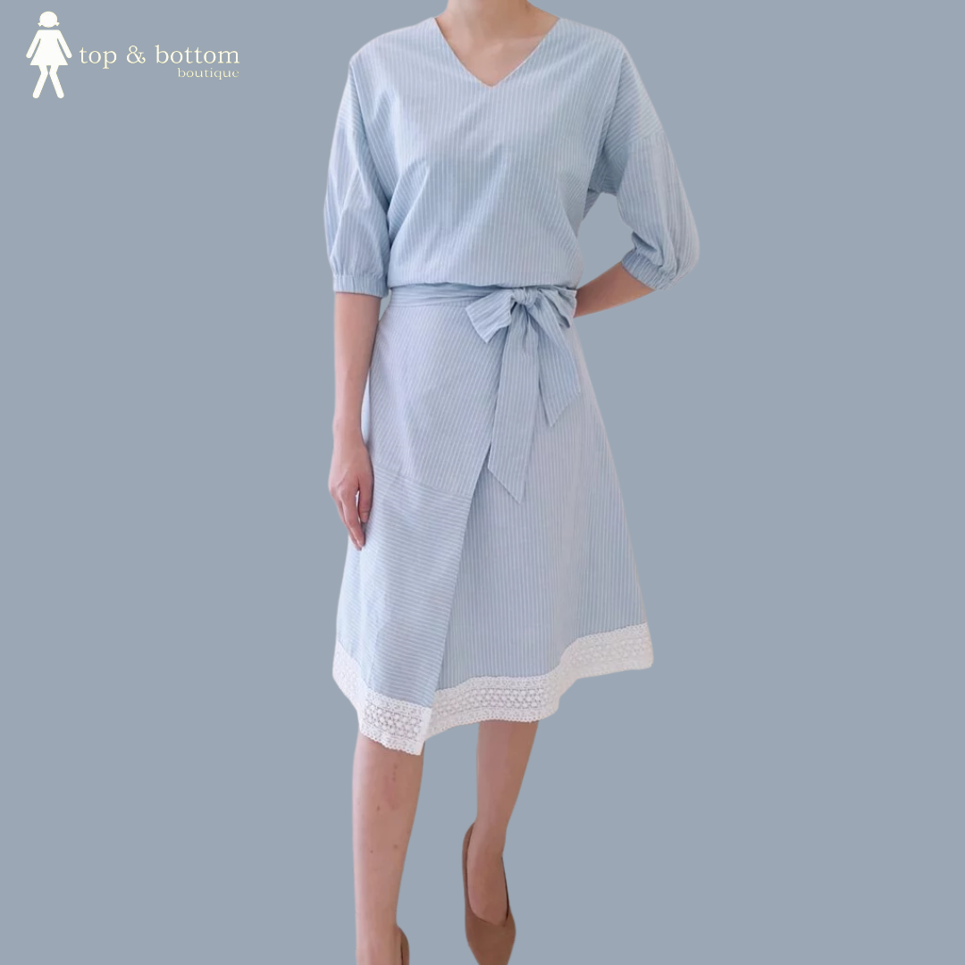 M/SLEEVE STRIPED BLOUSE