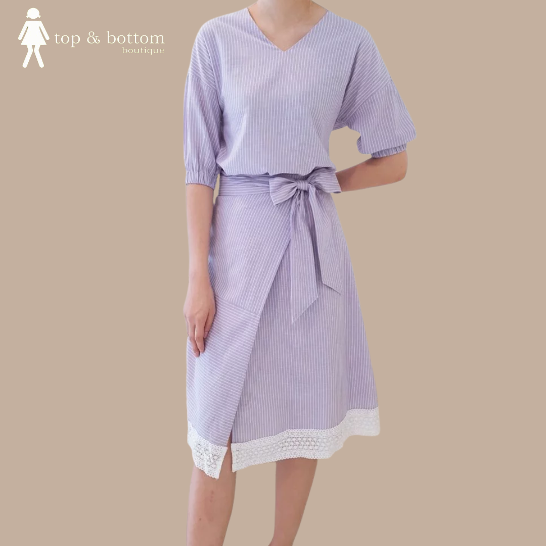 ASYMMETRICAL STRIPED SKIRT