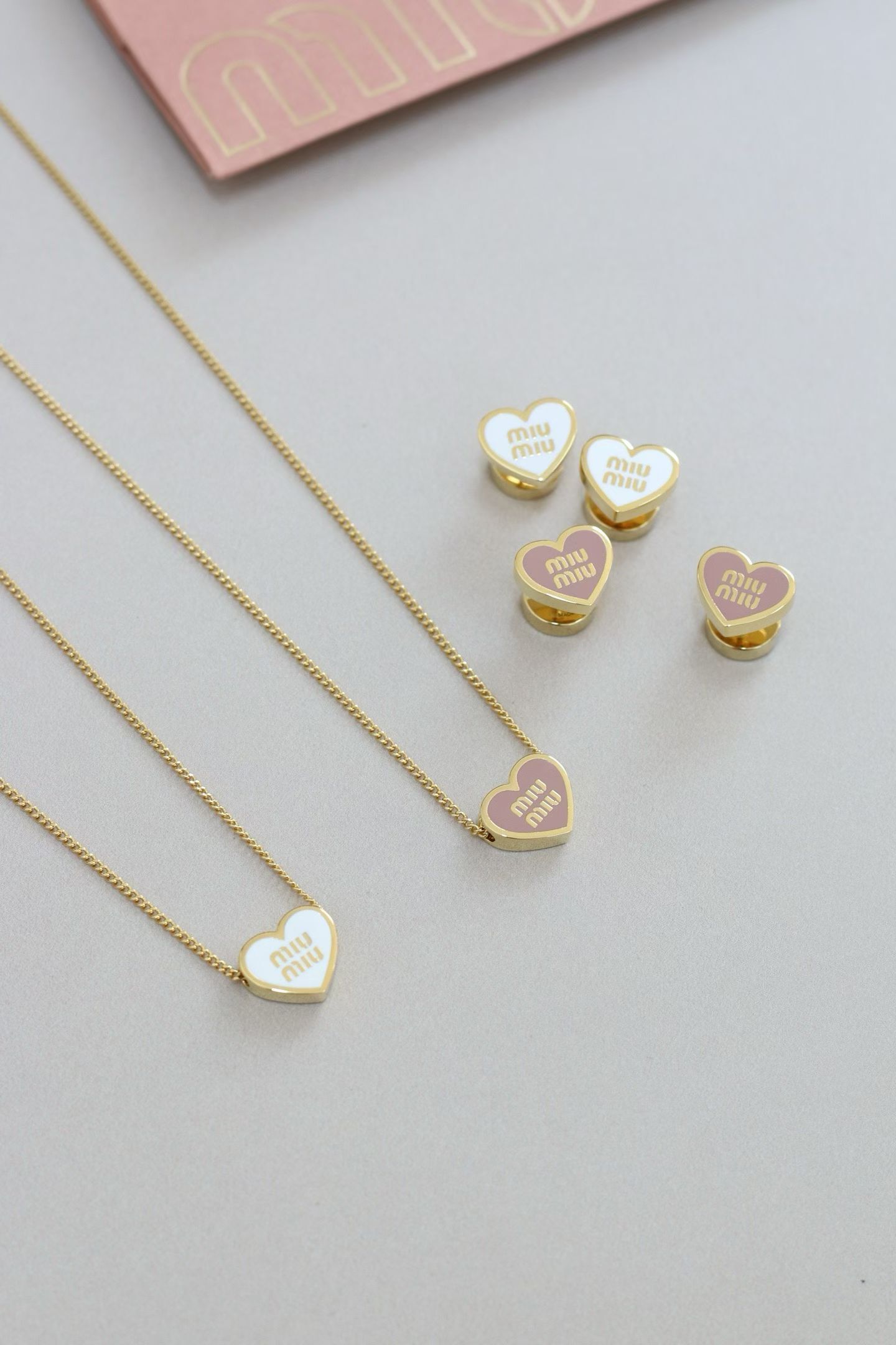 Miu Miu 心形金字頸鏈 / 耳環