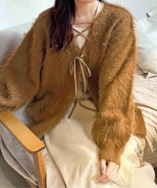 #預購 🇯🇵日本 25秋冬 apres jour clair 絨毛綁帶針織 2way