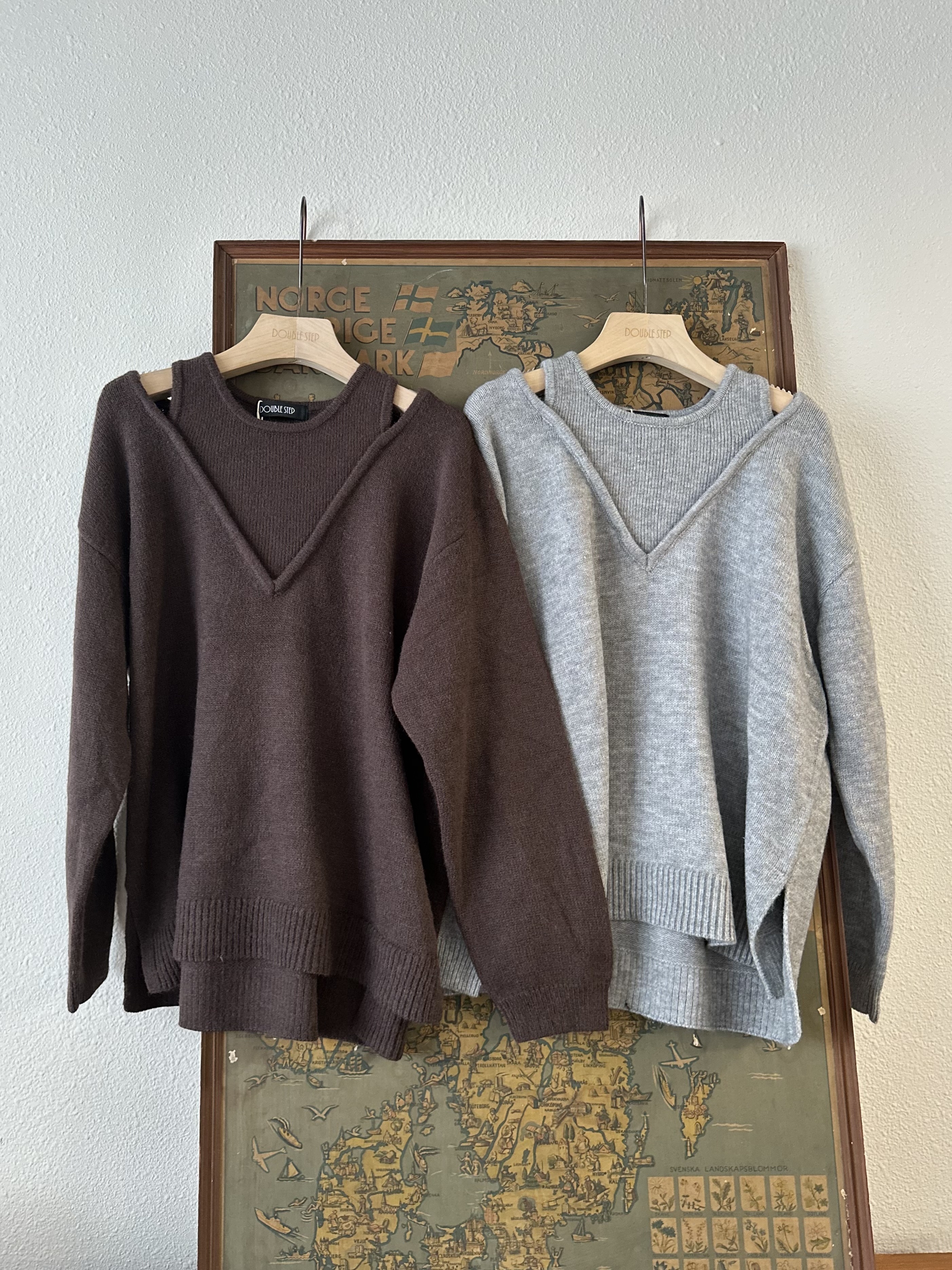 溫柔個性～假兩件縷空毛衣 - SW53865