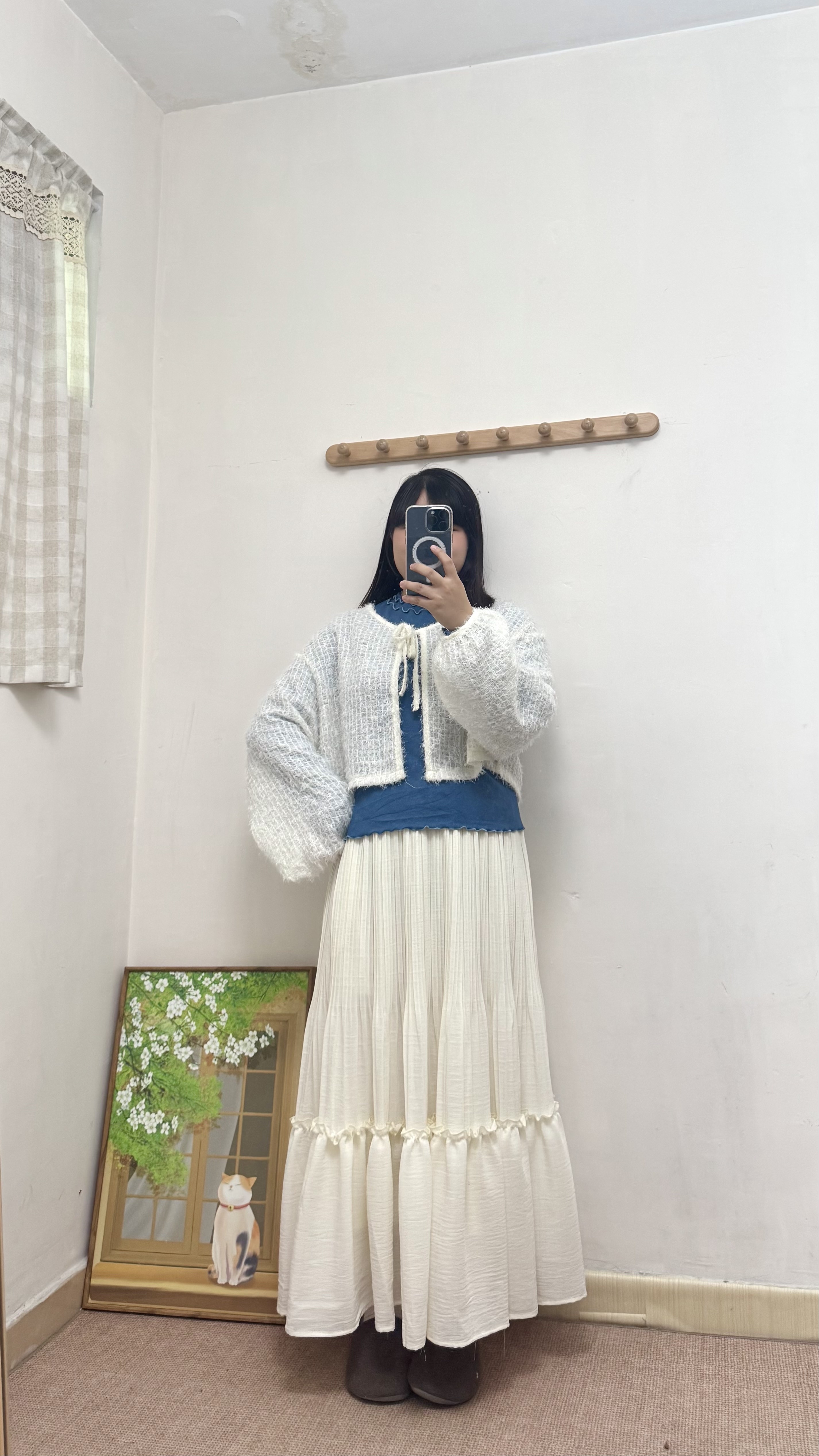 重工壓摺有裙袋半身裙